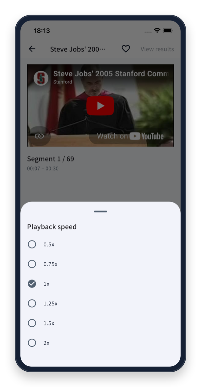 Playback speed settings